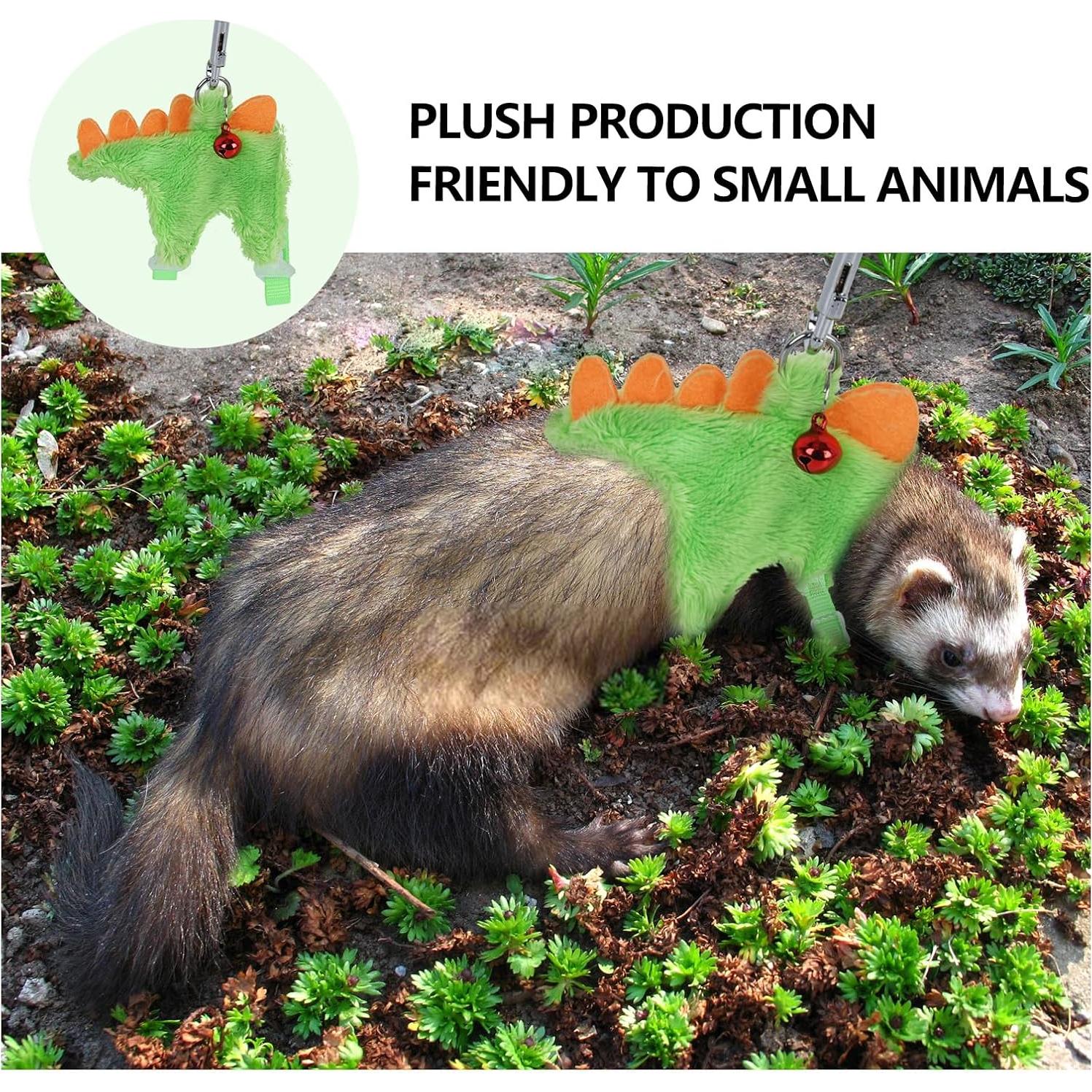 Arnés y Correa para Hurones ChengFu Verde Dinosaurio 6-9 cm