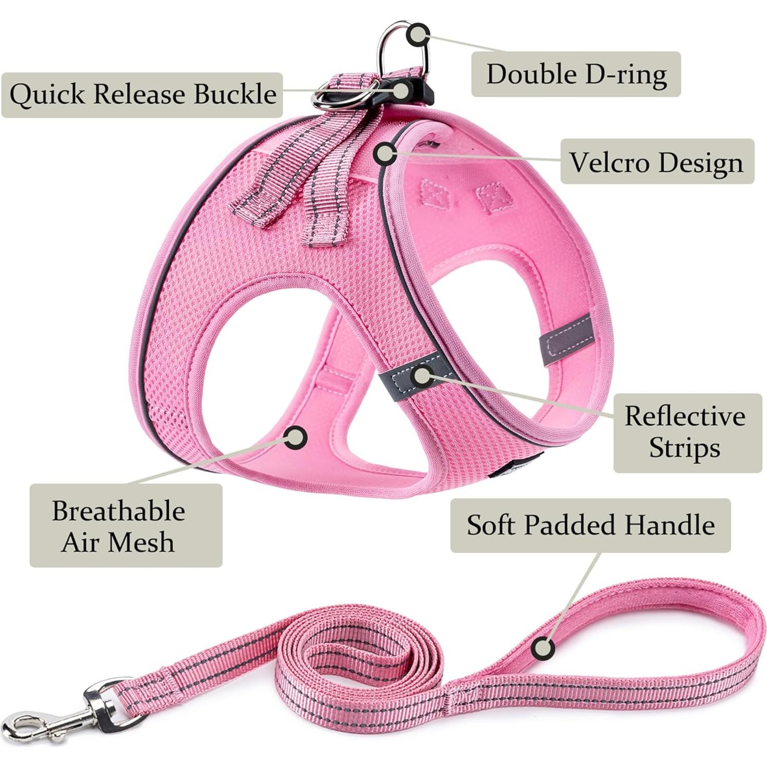 Arnés Reflectante Ajustable BOOMIBOO para Perros XXS Rosa