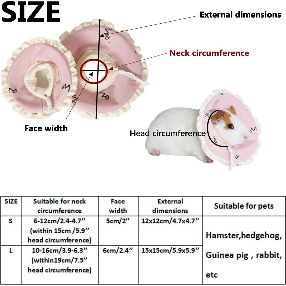Collar de Recuperación Ajustable KUNBIUH para Conejos y Chinchillas (S)