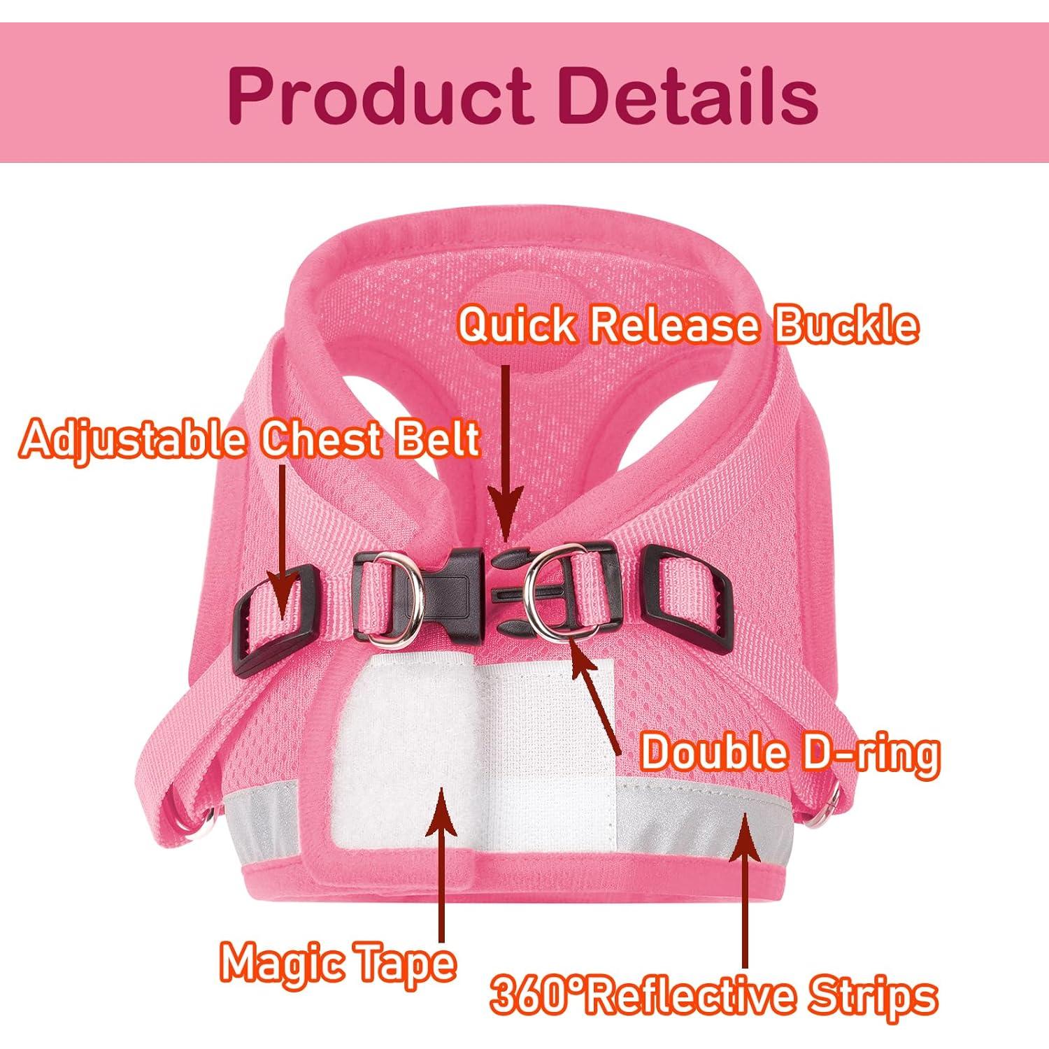 Arnés Chaleco para Gatos y Cachorros GAUTERF XS Rosa