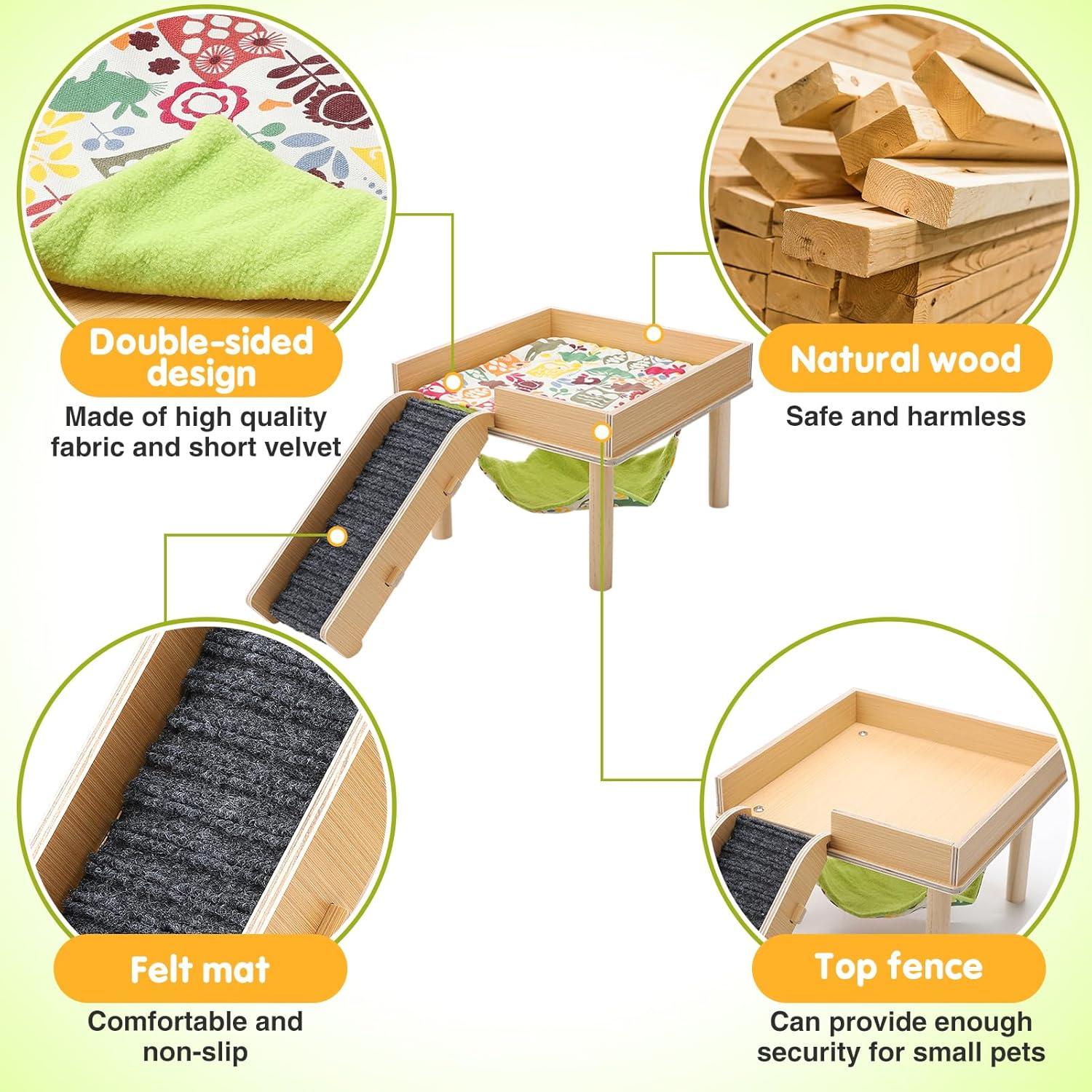 Hamaca para Cobayas MEWTOGO con Plataforma y Escaleras 29x29cm