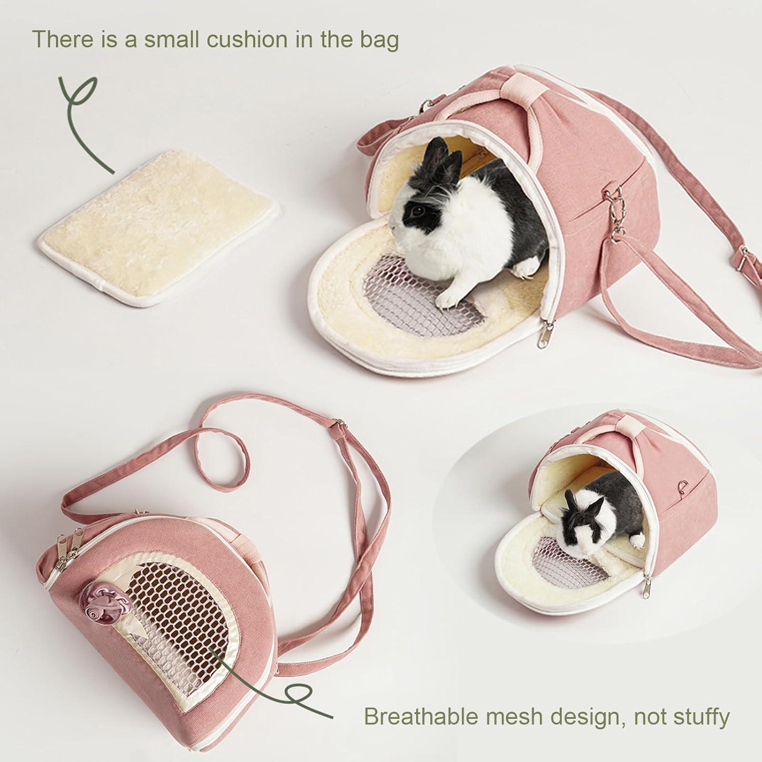 Bolsa de Viaje para Mascotas Pequeñas ABLAZEZAI Rosa 24.6x17x19.1cm