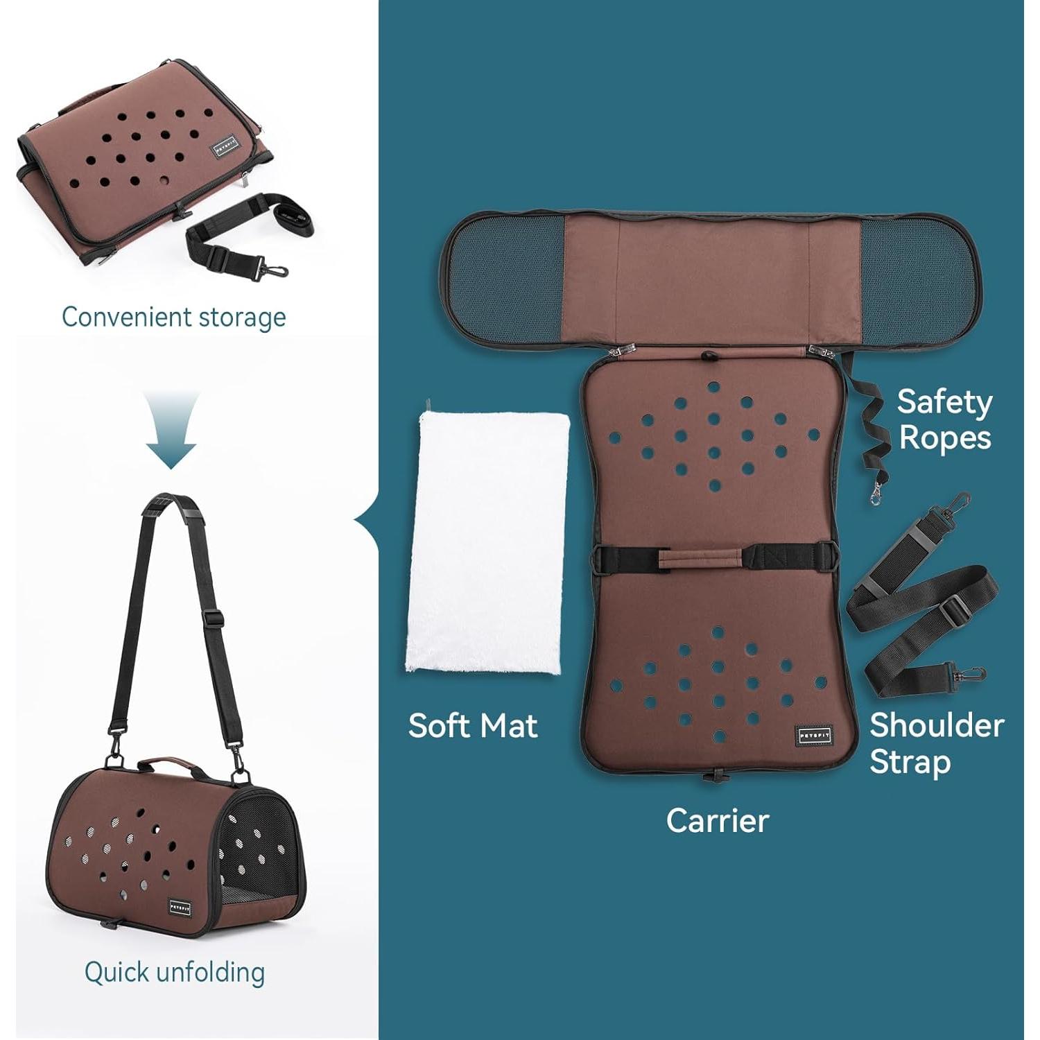 Transportín para Conejos Petsfit 40.6x22.9x22.9cm, Ligero y Ventilado