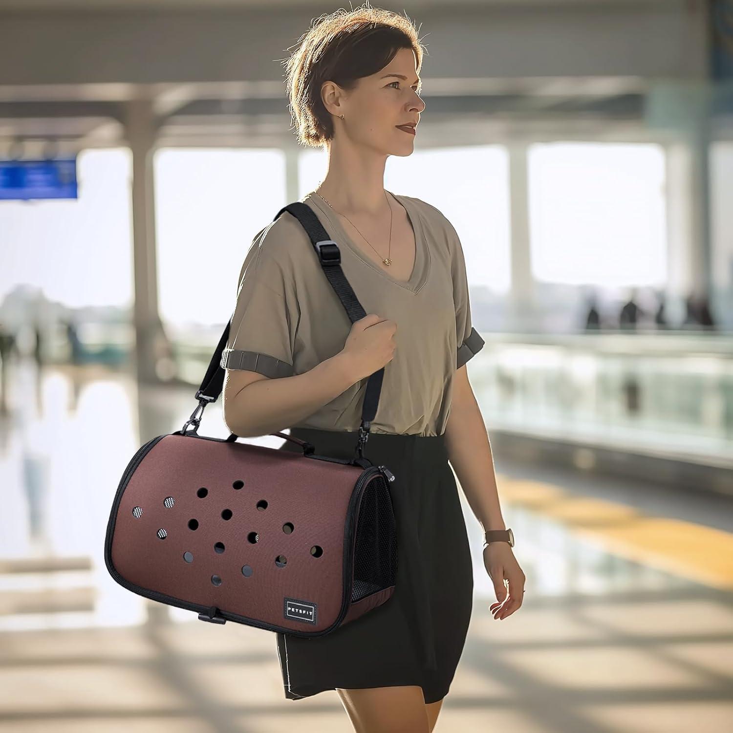 Transportín para Conejos Petsfit 40.6x22.9x22.9cm, Ligero y Ventilado