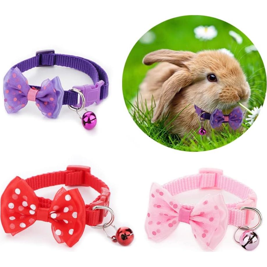 Collares Ajustables para Conejos DQITJ - 3 Pcs con Campana