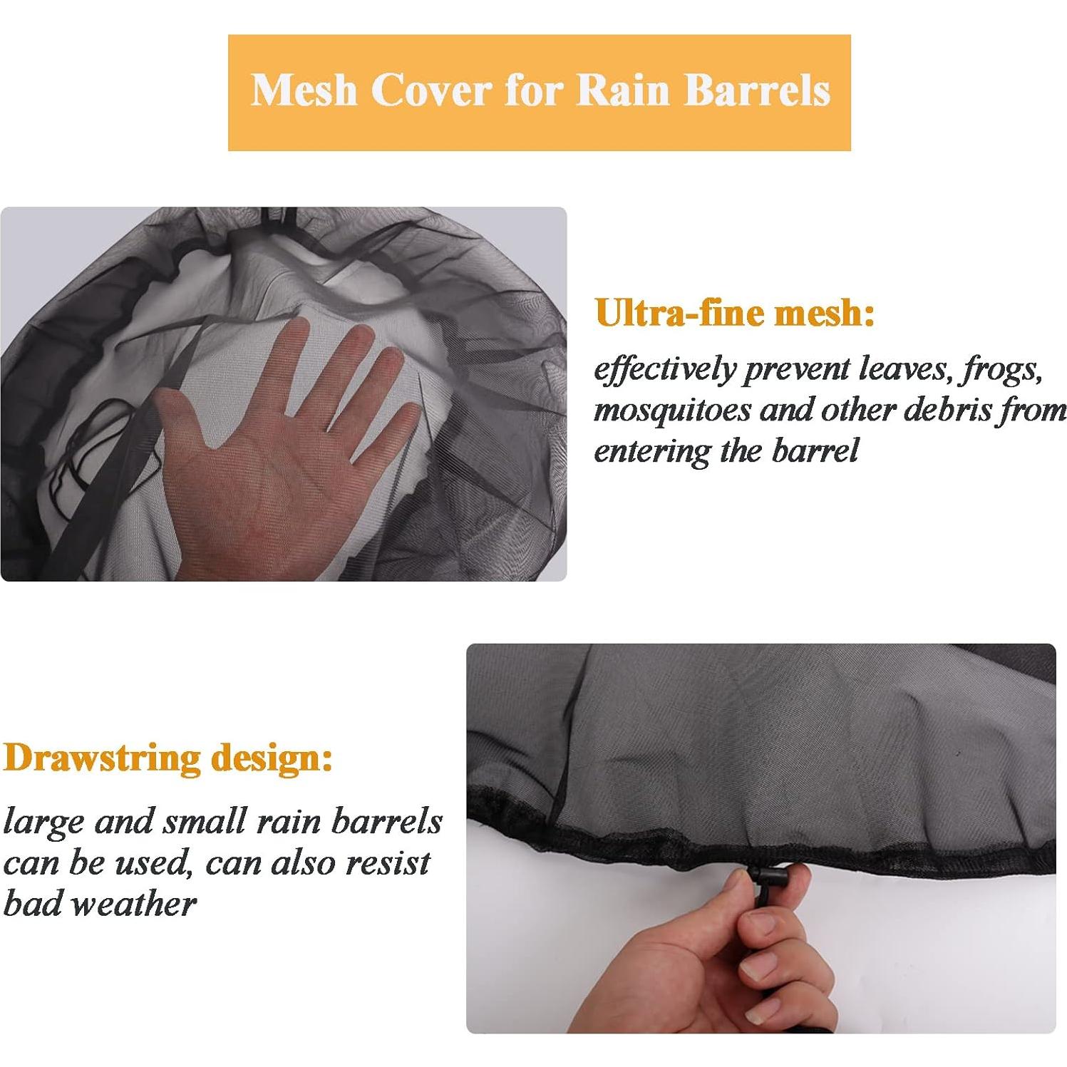 Funda de Malla para Barril de Lluvia Poweka 99 cm 4 Piezas