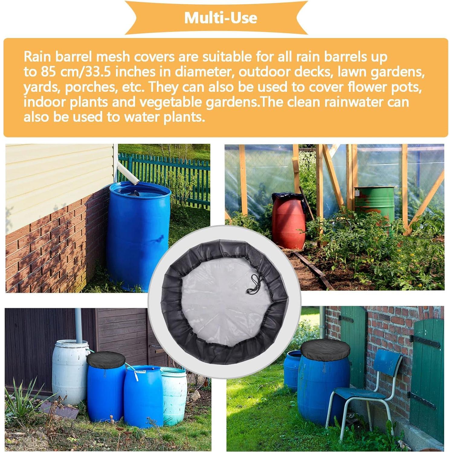 Funda de Malla para Barril de Lluvia Poweka 99 cm 4 Piezas