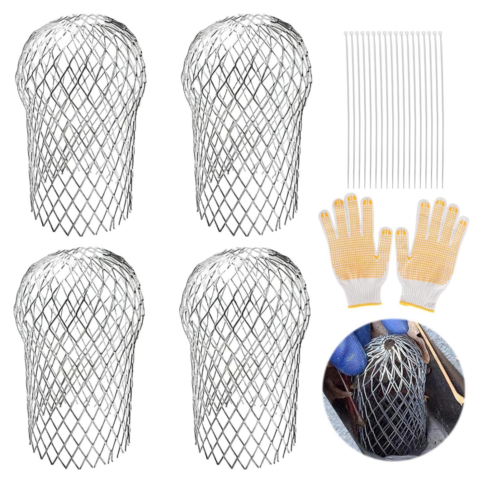 4 Protectores de Bajantes de Canalón Aluminio AccEncyc 8.9cm