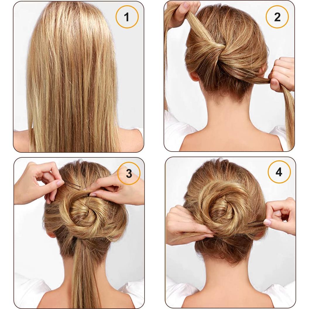 Pinzas para el cabello en forma de U Cehony 200 unidades 6.1 cm