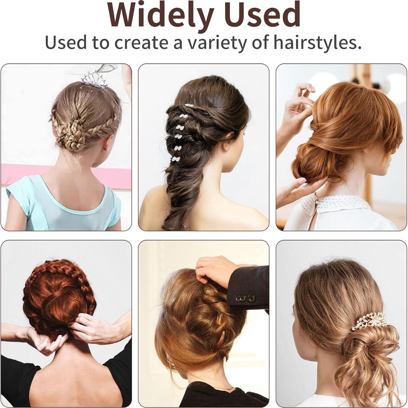 Pinzas para el cabello en forma de U Cehony 200 unidades 6.1 cm