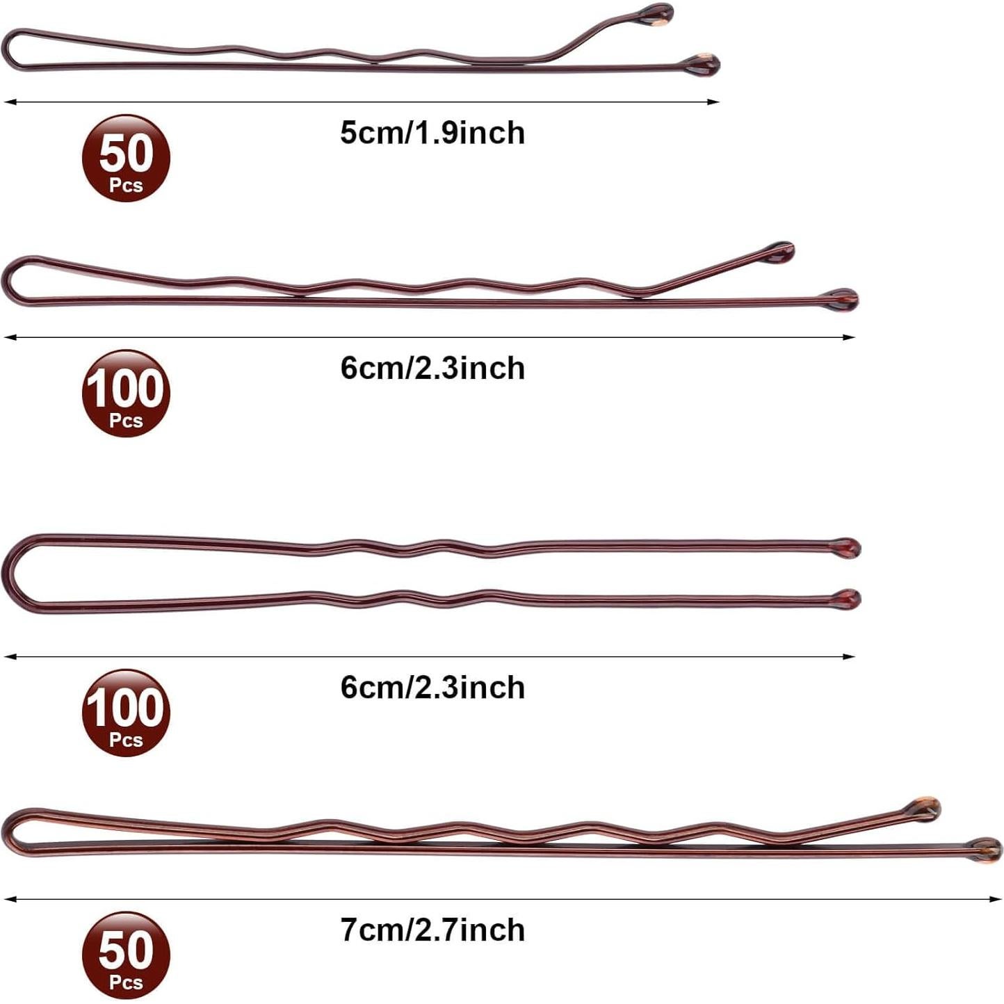 300 Pasadores de Pelo Marrones DSCMLIS con Caja de Almacenamiento