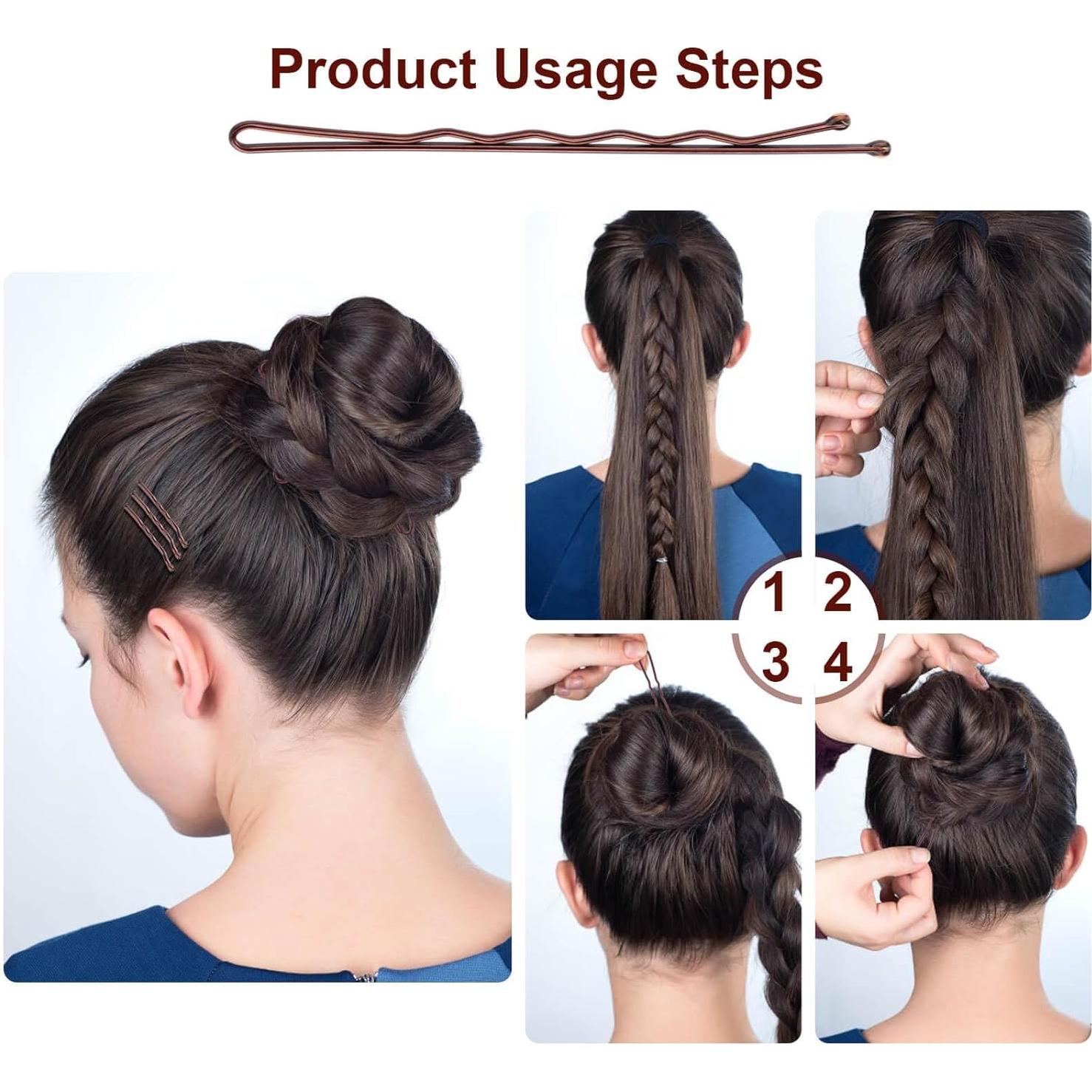 300 Pasadores de Pelo Marrones DSCMLIS con Caja de Almacenamiento