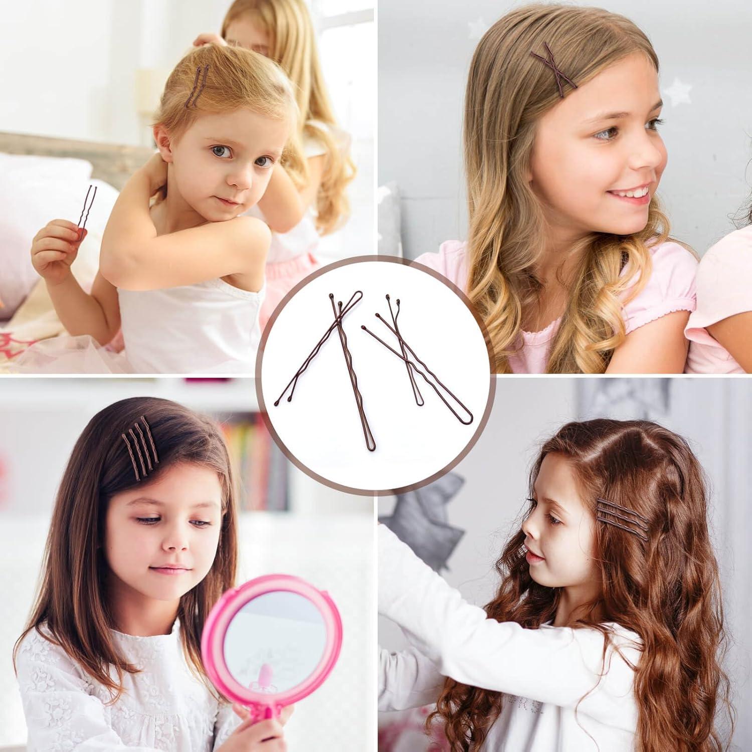 300 Pasadores de Pelo Marrones DSCMLIS con Caja de Almacenamiento