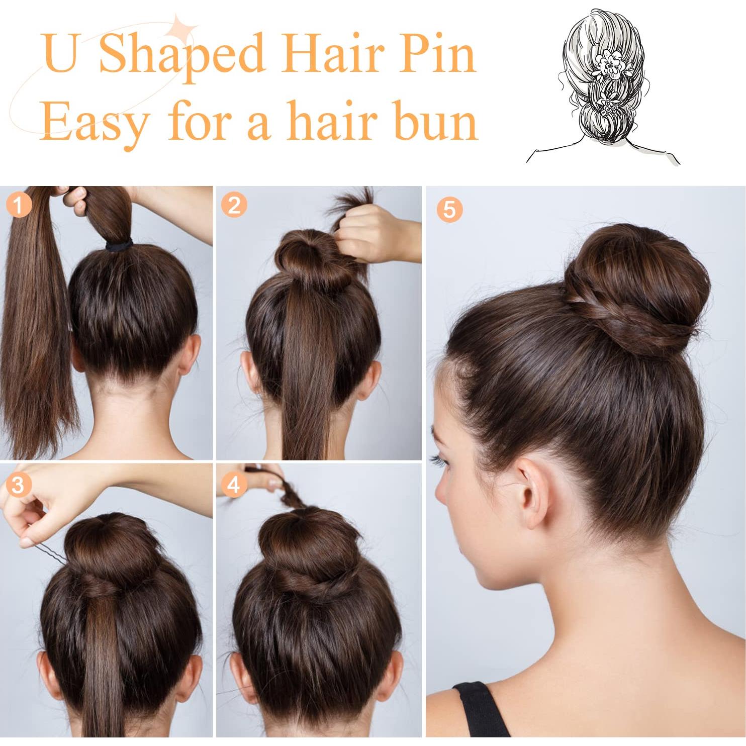 Horquillas en Forma de U IKOCO 100 Piezas Marrón 2 Tamaños