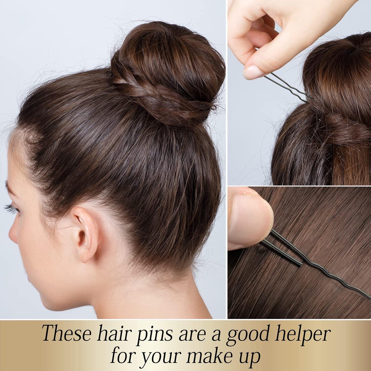 100 Pasadores de Pelo en U KANPRINCESS Negros 6cm