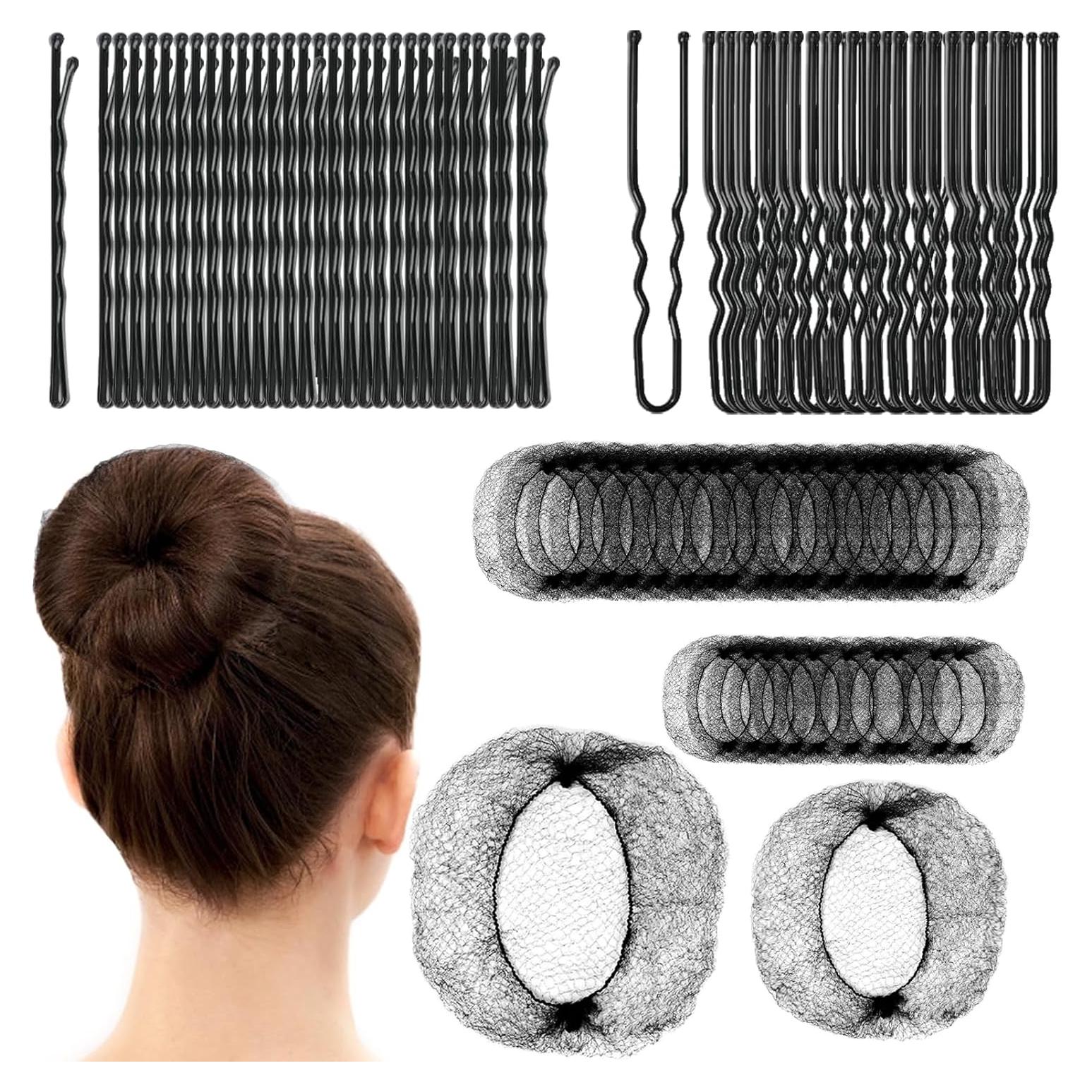 Juego de Horquillas y Redes para Moño 130pcs Whisrvival