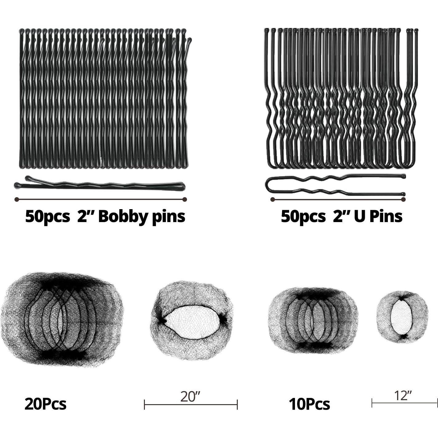 Juego de Horquillas y Redes para Moño 130pcs Whisrvival