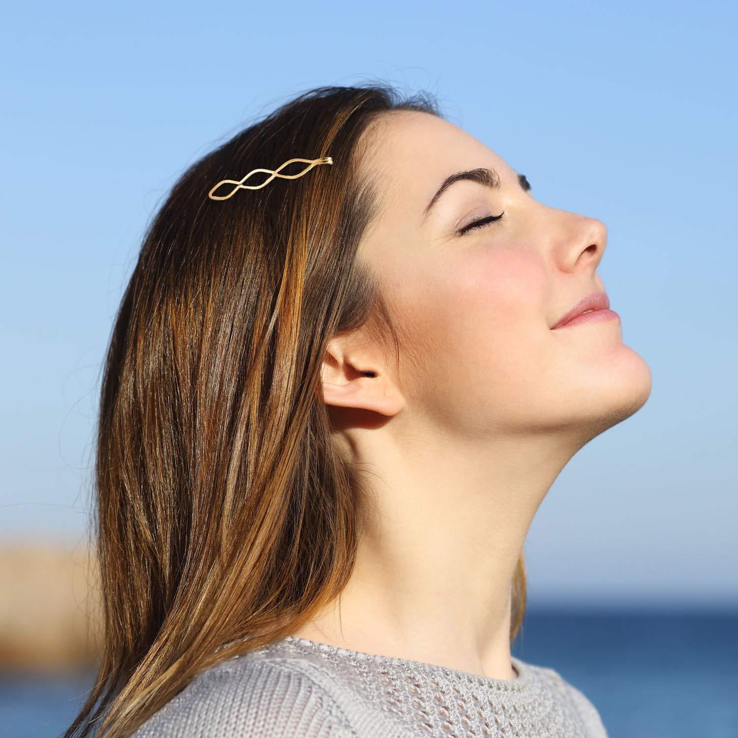 Set de 17 Horquillas de Pelo Doradas Geométricas Yaomiao