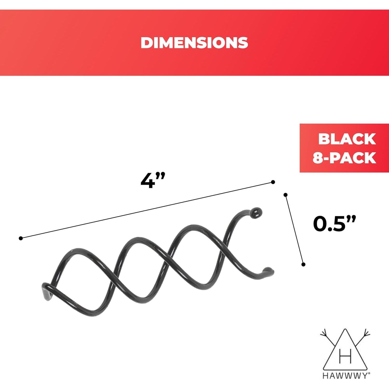 Pasadores de Cabello Espiral HAWWWY - 8 Piezas - Marrón Claro - 10.16 cm