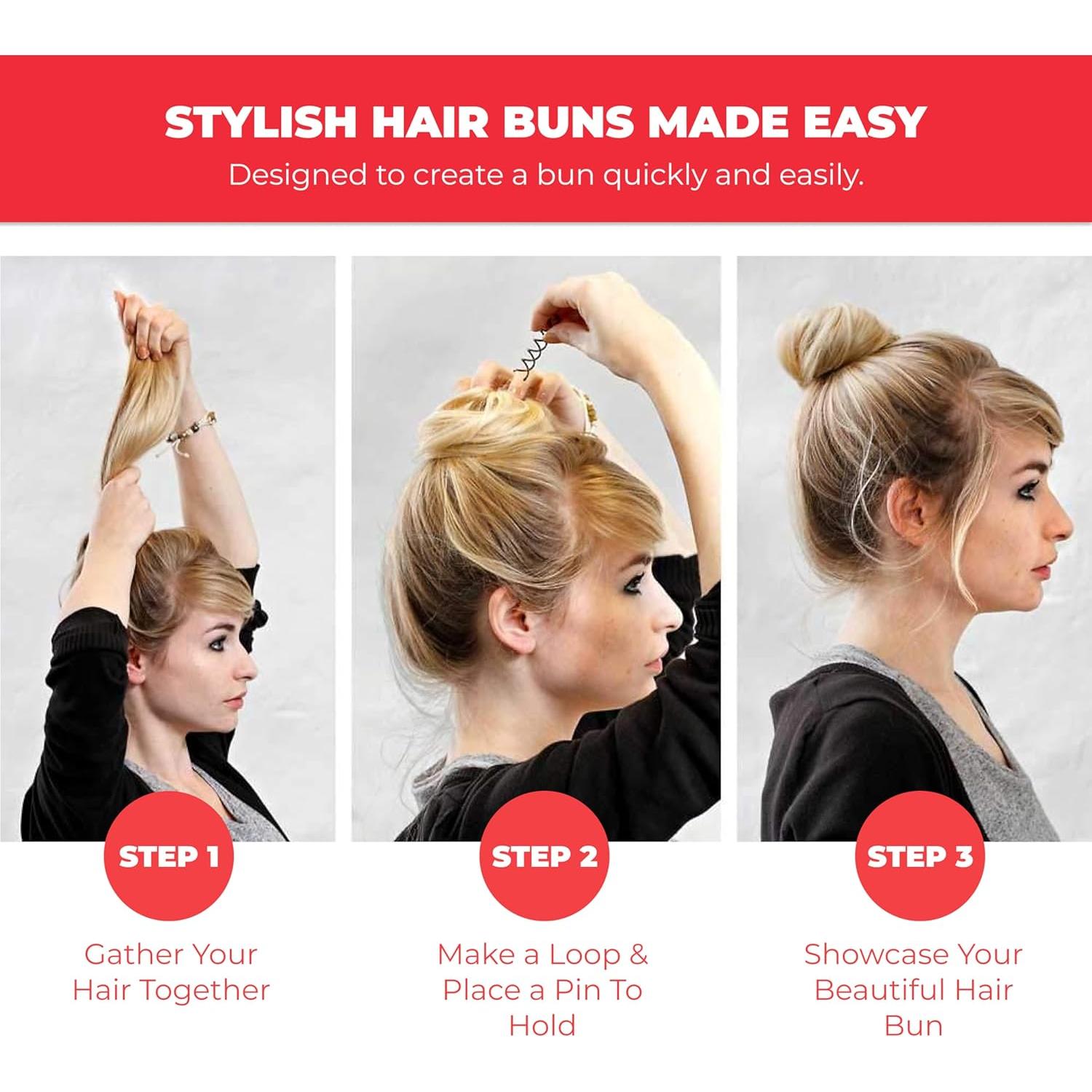 Pasadores de Cabello Espiral HAWWWY - 8 Piezas - Marrón Claro - 10.16 cm