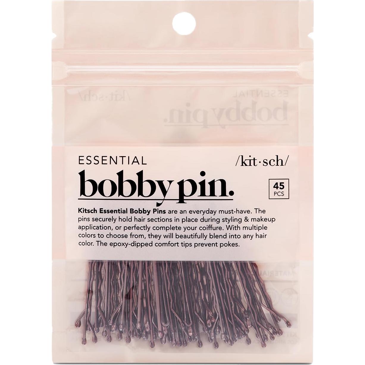 Pinzas para el cabello Kitsch Marrón - 45 unidades 4.75 cm