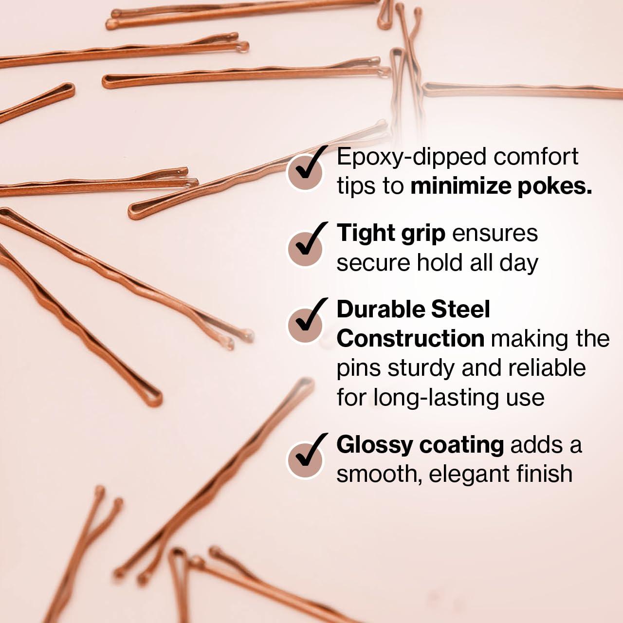 Pinzas para el cabello Kitsch Marrón - 45 unidades 4.75 cm