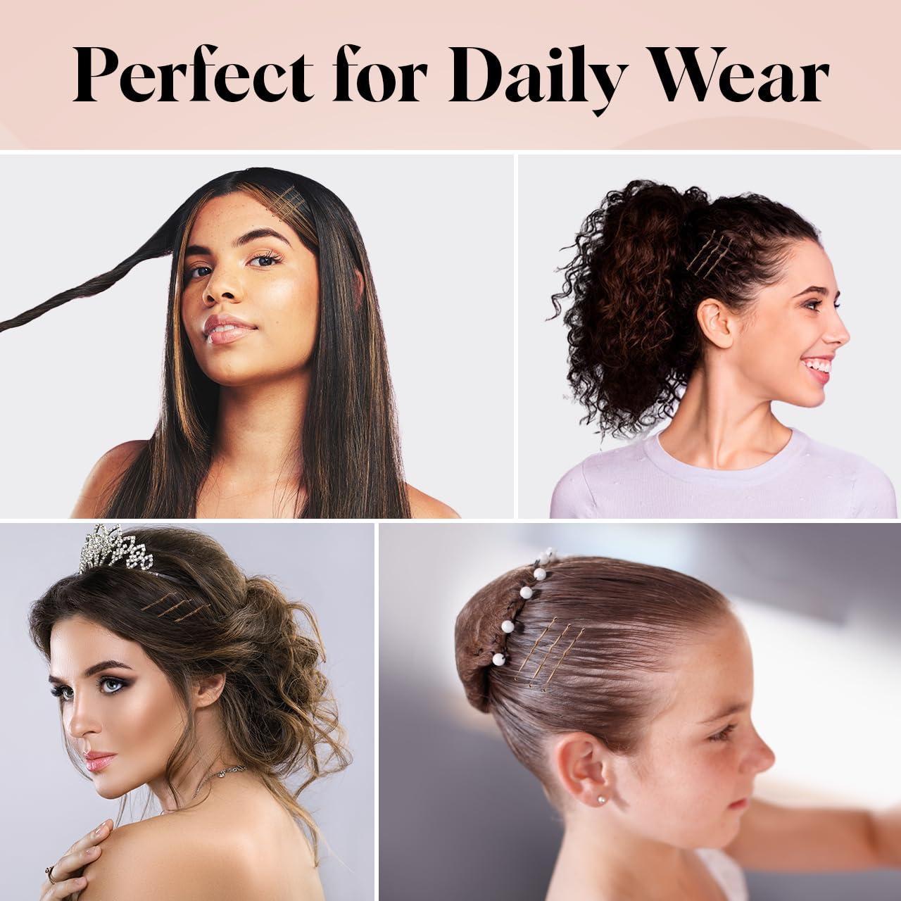 Pinzas para el cabello Kitsch Marrón - 45 unidades 4.75 cm