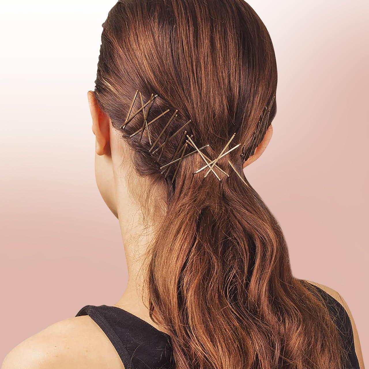 Pinzas para el cabello Kitsch Marrón - 45 unidades 4.75 cm