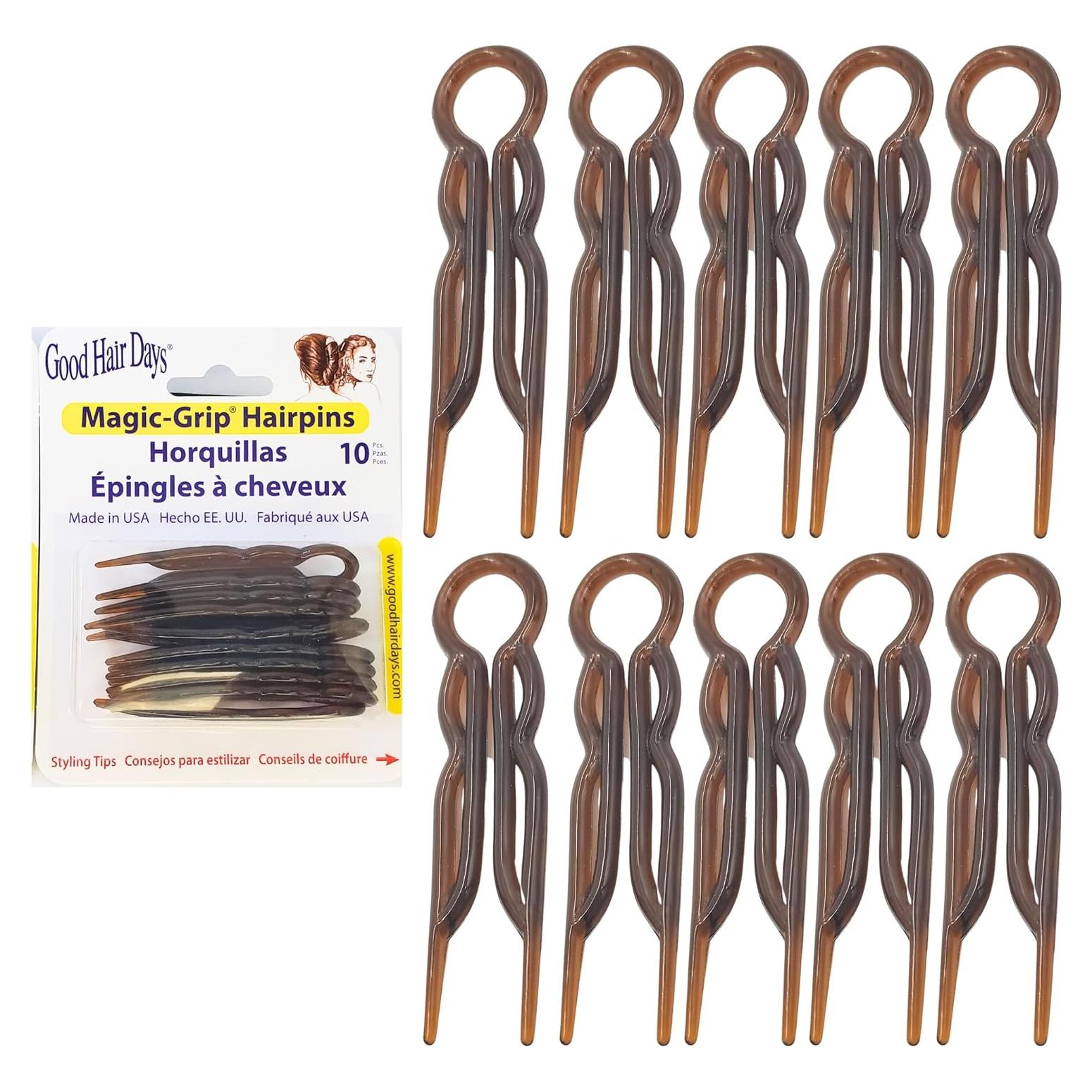 Horquillas mágicas de plástico Carey - Juego de 10, 6.35 cm