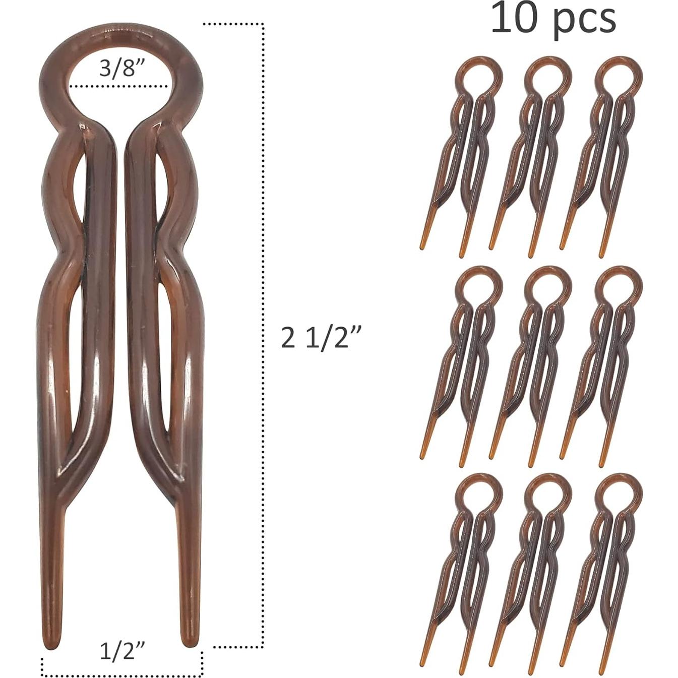 Horquillas mágicas de plástico Carey - Juego de 10, 6.35 cm