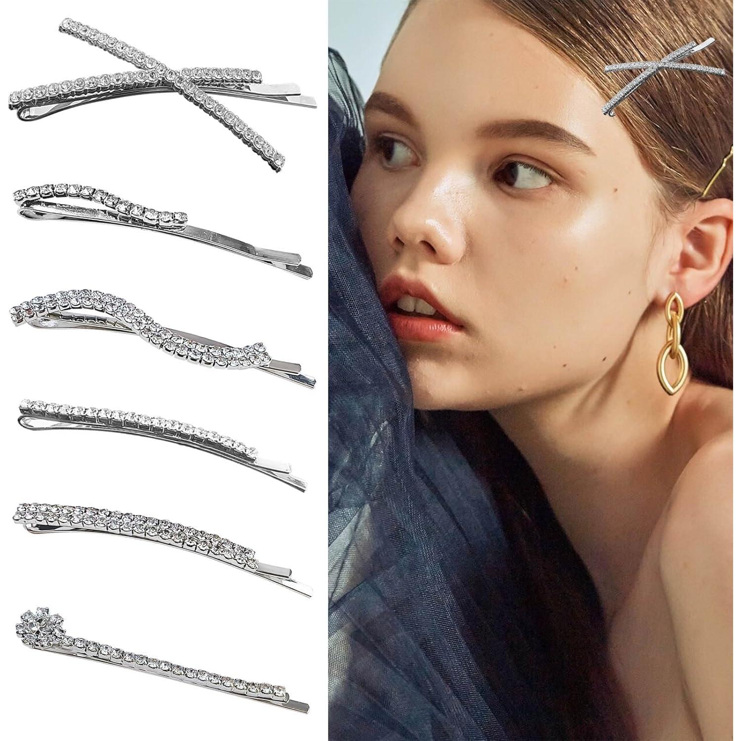 Conjunto de 16 Pinzas para el Cabello REDANHA Plateadas