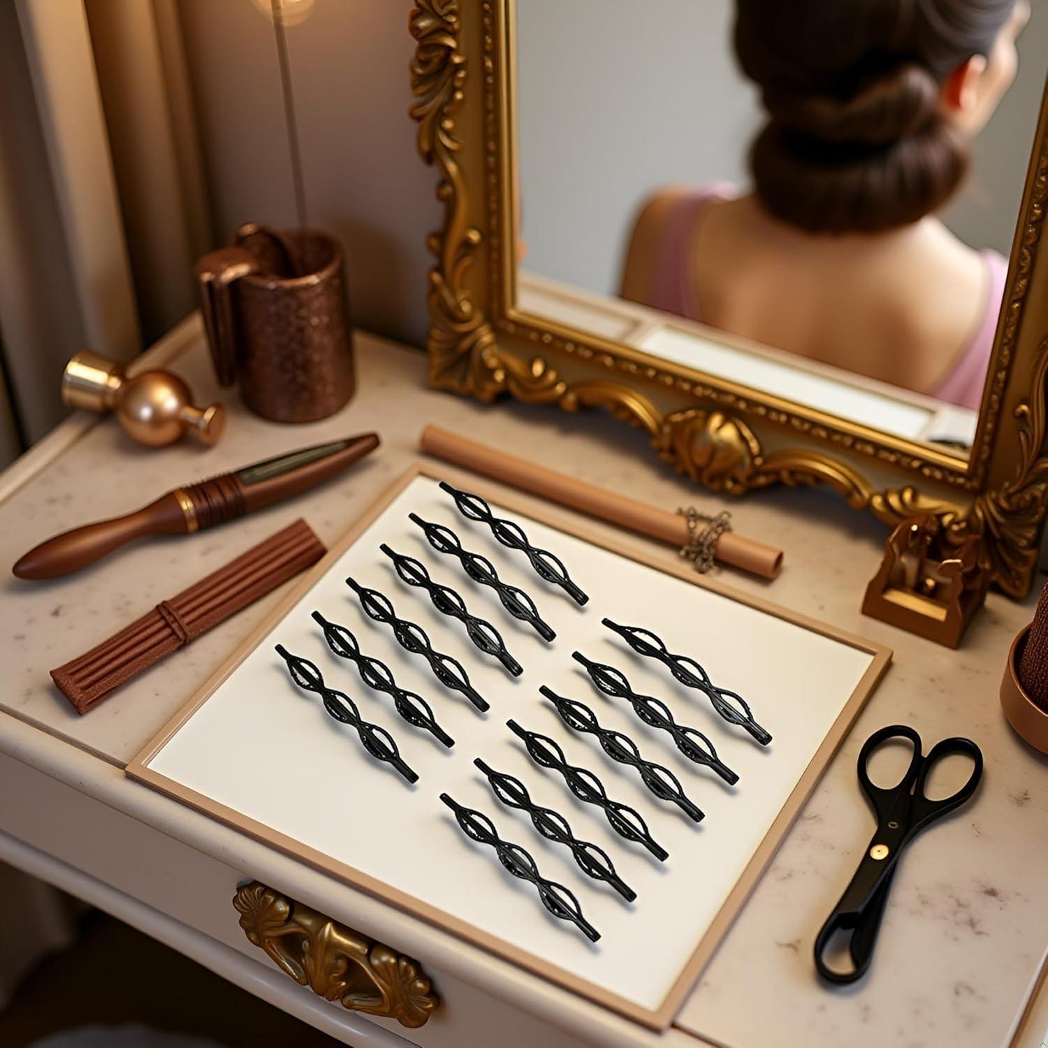 Juego de 12 Horquillas Negras Vintage Jinshining para Cabello