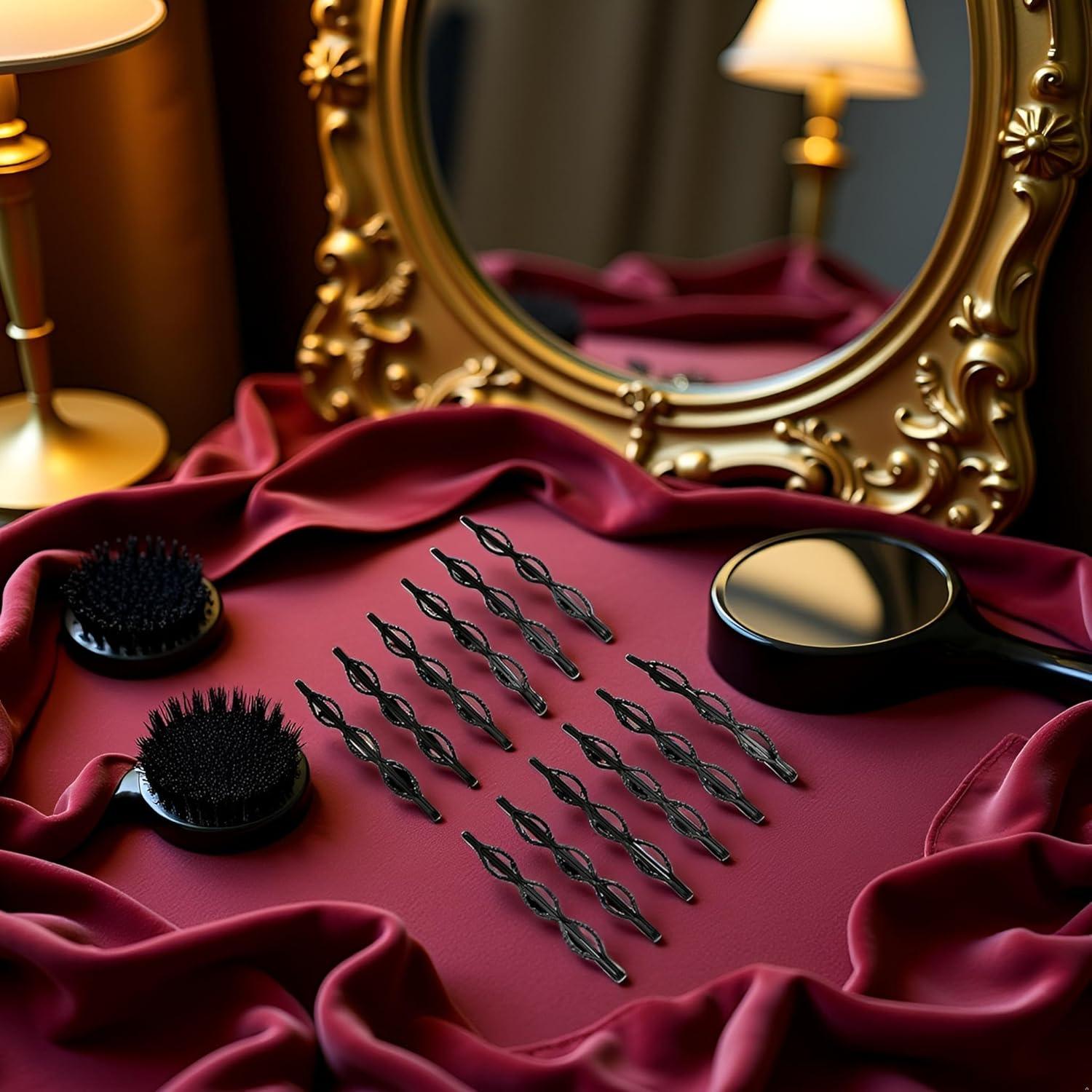 Juego de 12 Horquillas Negras Vintage Jinshining para Cabello