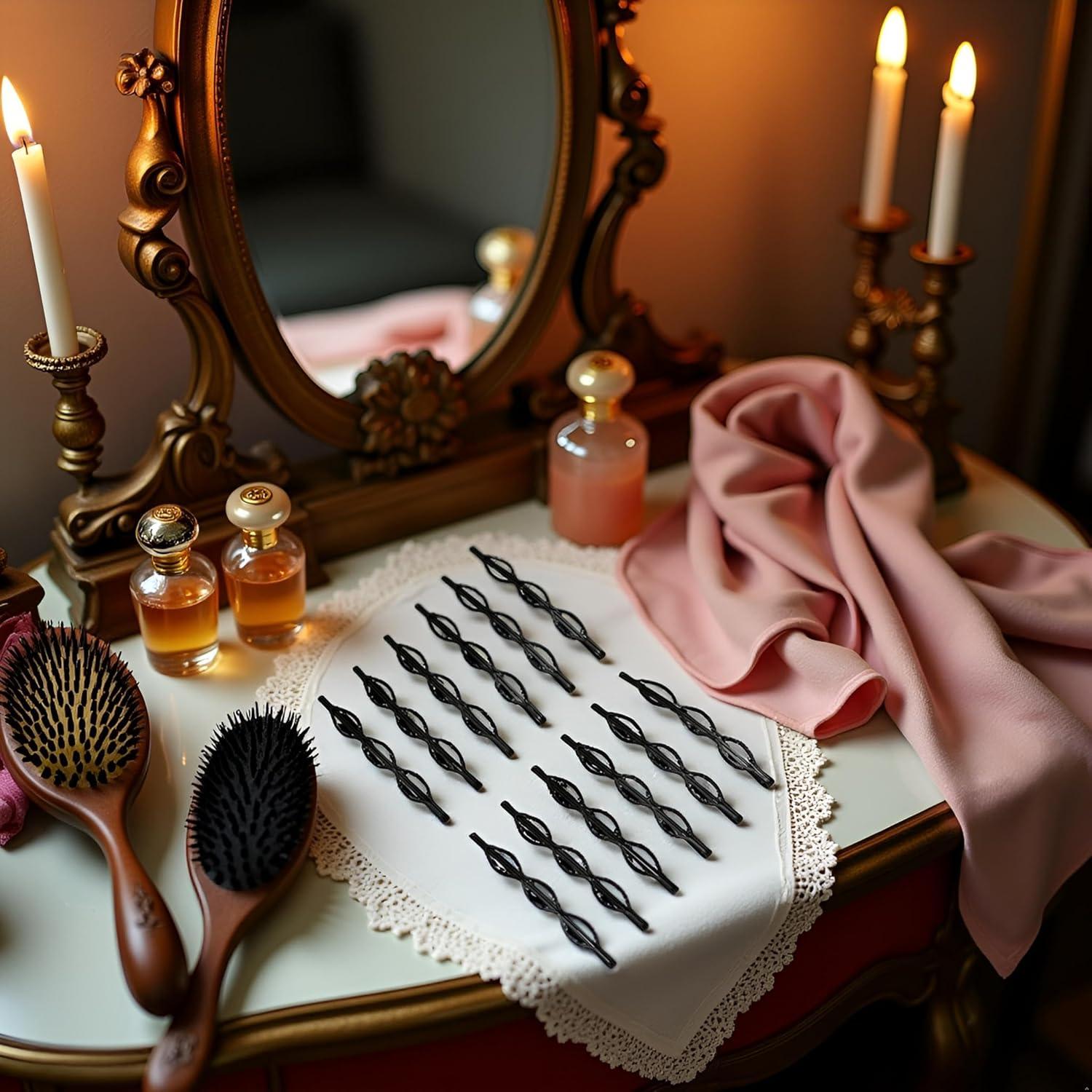 Juego de 12 Horquillas Negras Vintage Jinshining para Cabello