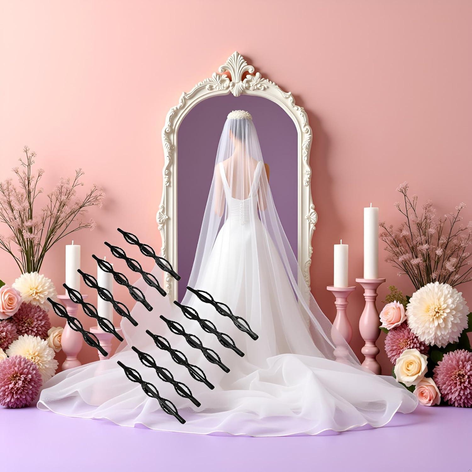 Juego de 12 Horquillas Negras Vintage Jinshining para Cabello