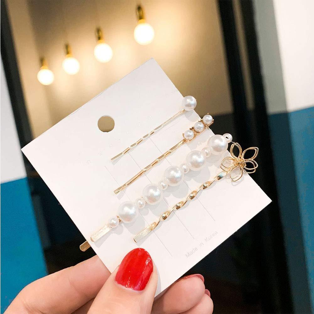 Horquillas de Perlas Vintage Whitebridge - 12 Piezas con Flores