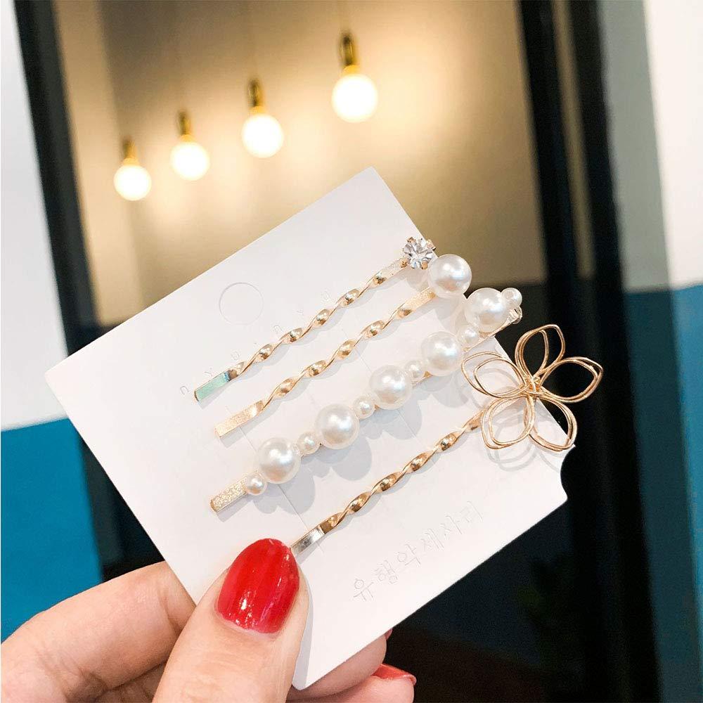 Horquillas de Perlas Vintage Whitebridge - 12 Piezas con Flores