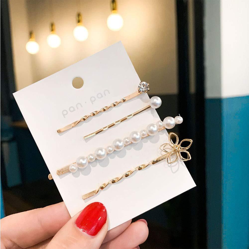 Horquillas de Perlas Vintage Whitebridge - 12 Piezas con Flores