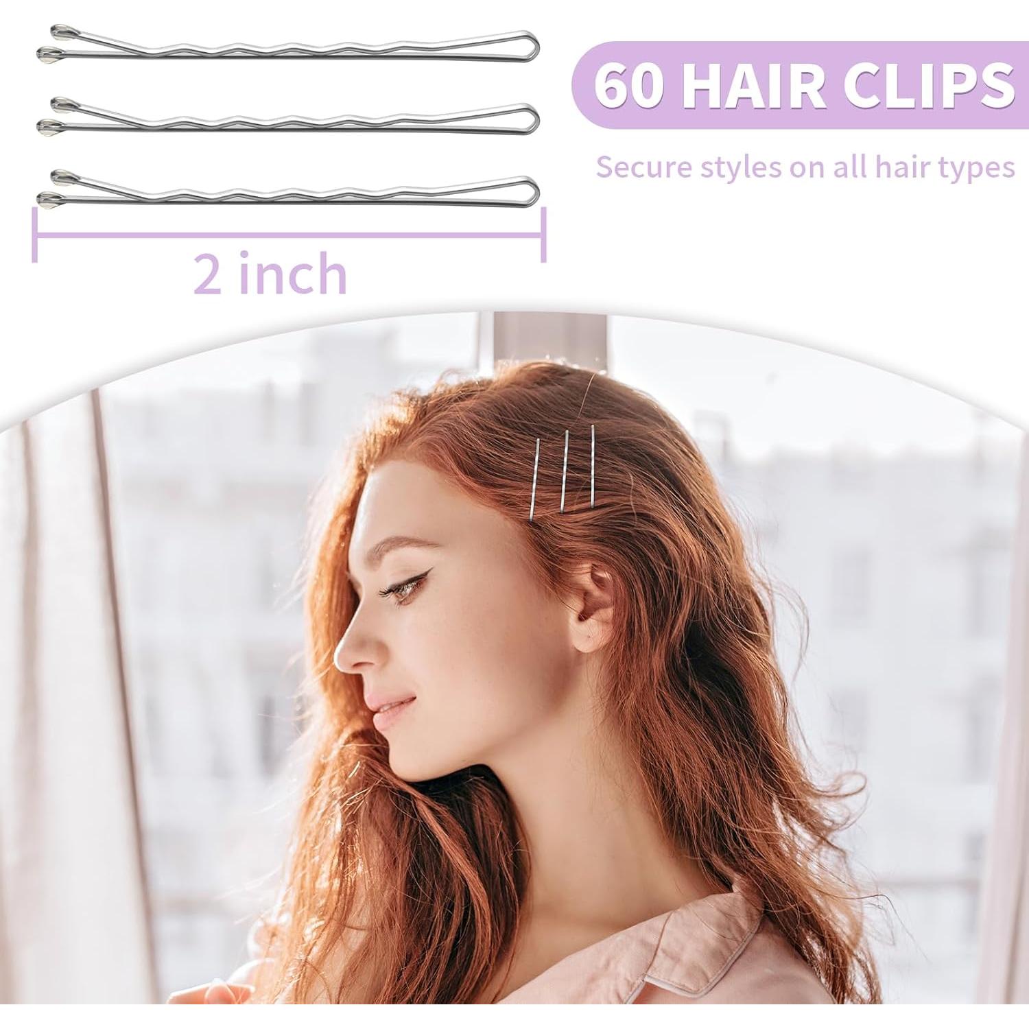 Horquillas para el Cabello Mia Klein 5 cm 60PCS Plata