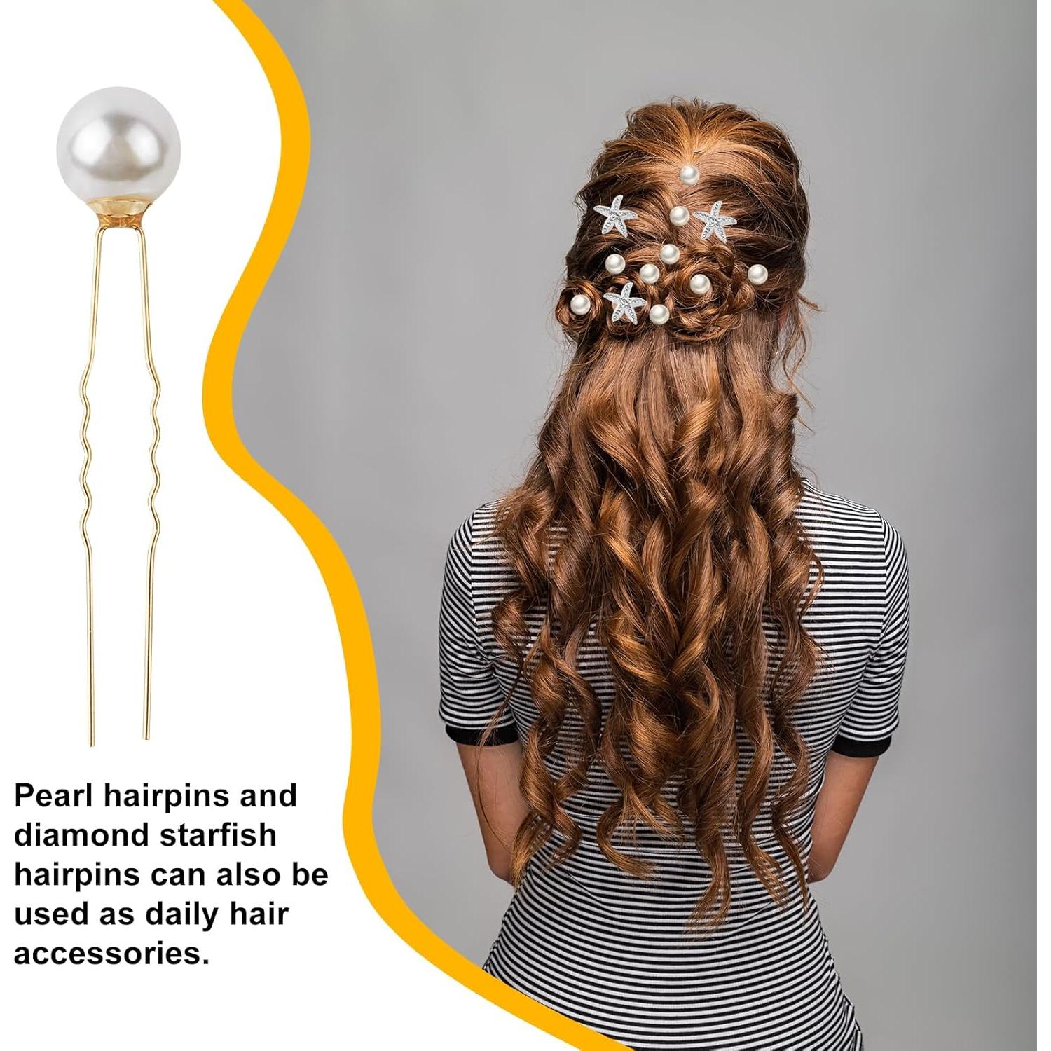 Juego de 23 Pinzas para el Cabello Xiuouix - Perlas y Estrella de Mar