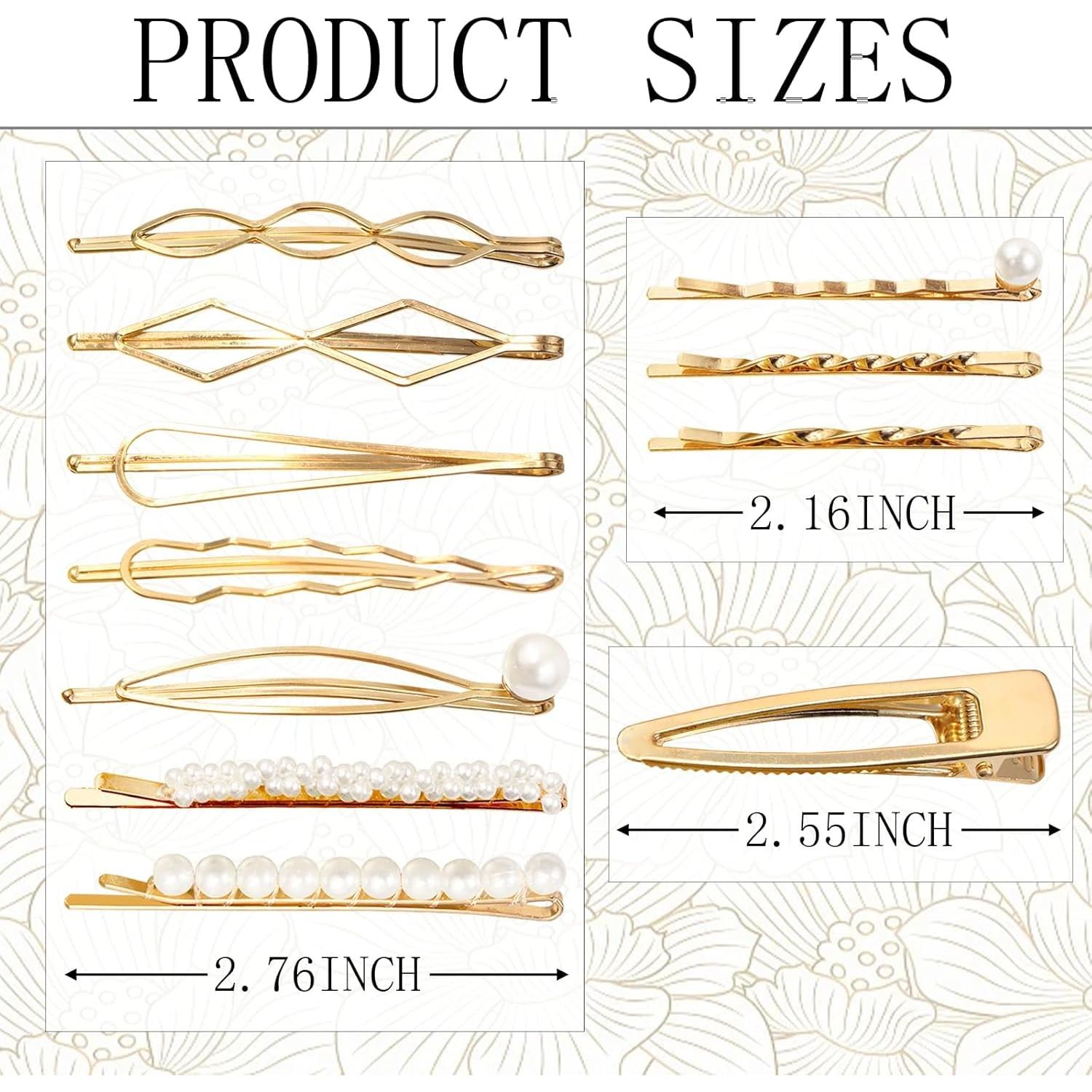 18 Pinzas de Cabello Doradas SHEHARUHI con Perlas - Accesorios Elegantes