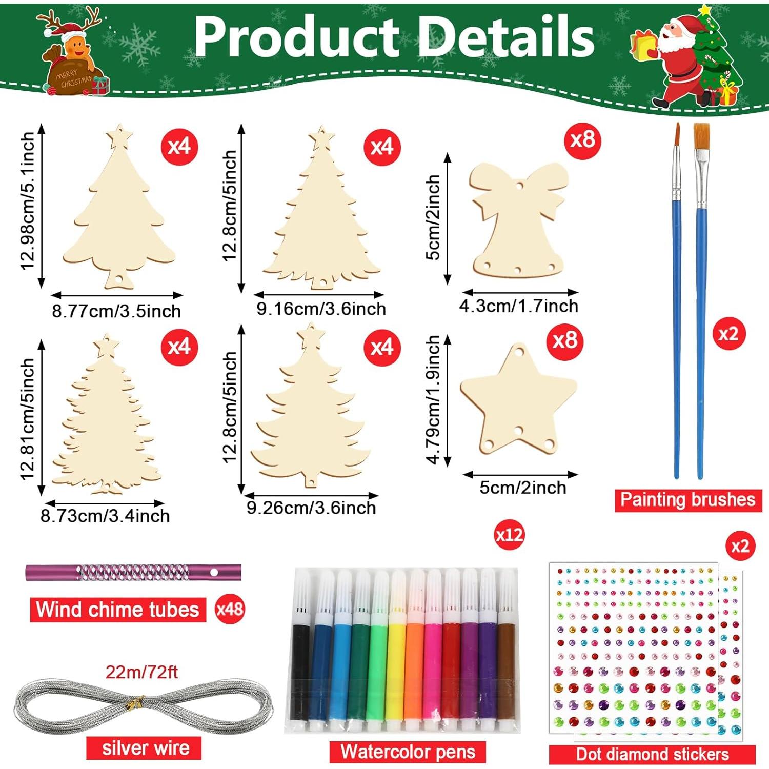 Kit de Manualidades de Navidad gisgfim - 16 Piezas de Madera DIY