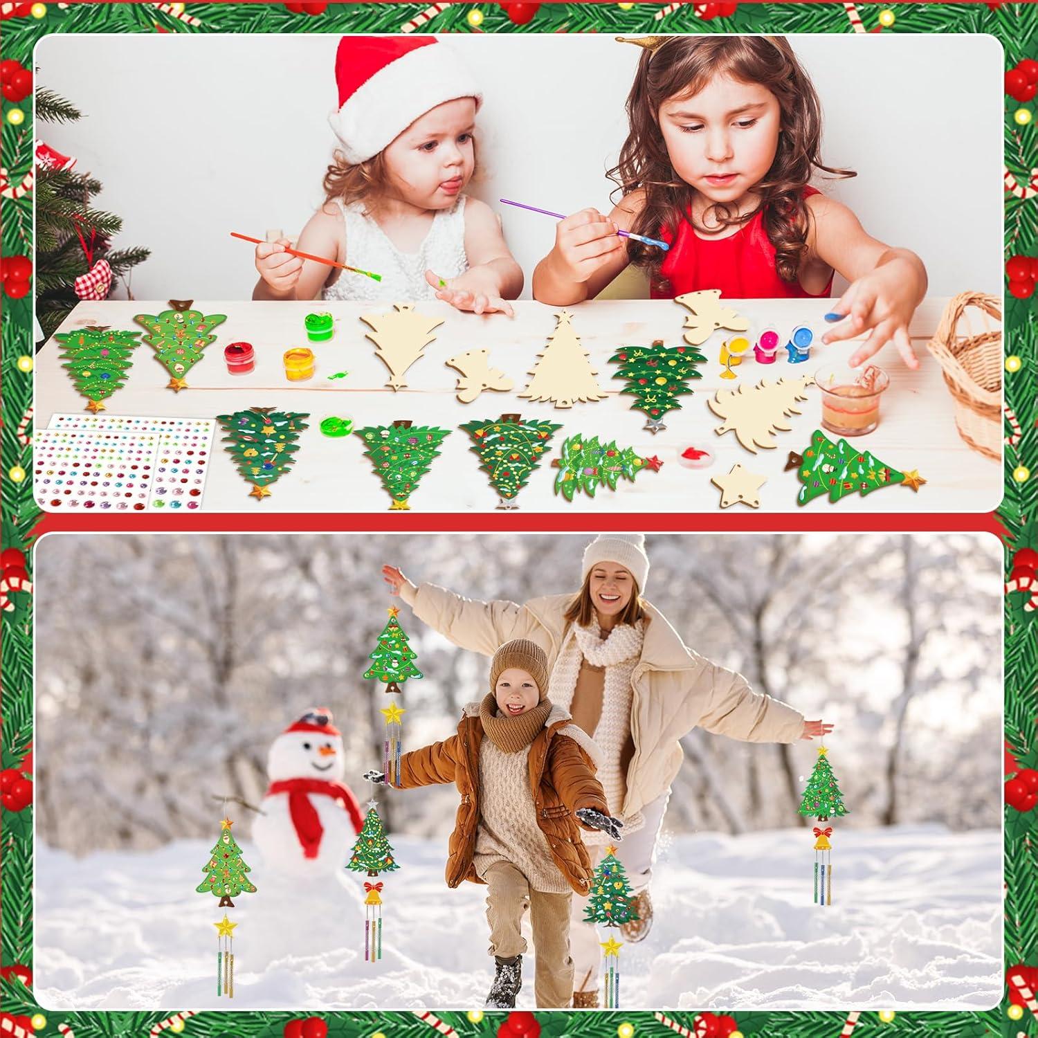 Kit de Manualidades de Navidad gisgfim - 16 Piezas de Madera DIY