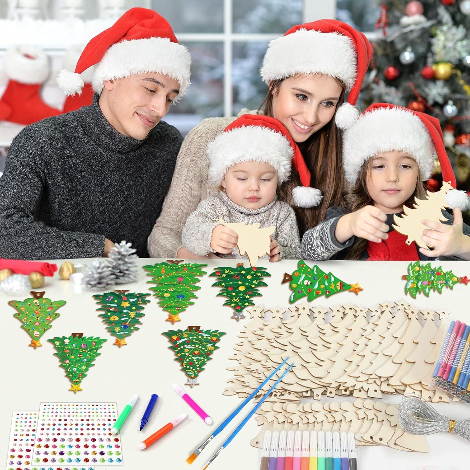 Kit de Manualidades de Navidad gisgfim - 16 Piezas de Madera DIY