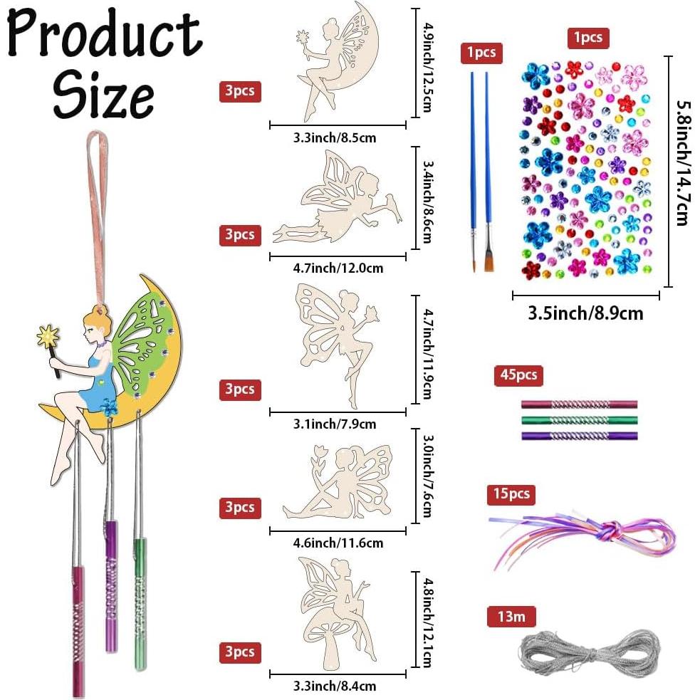 Kit de Campana de Viento de Madera CHGCRAFT 15 Piezas DIY