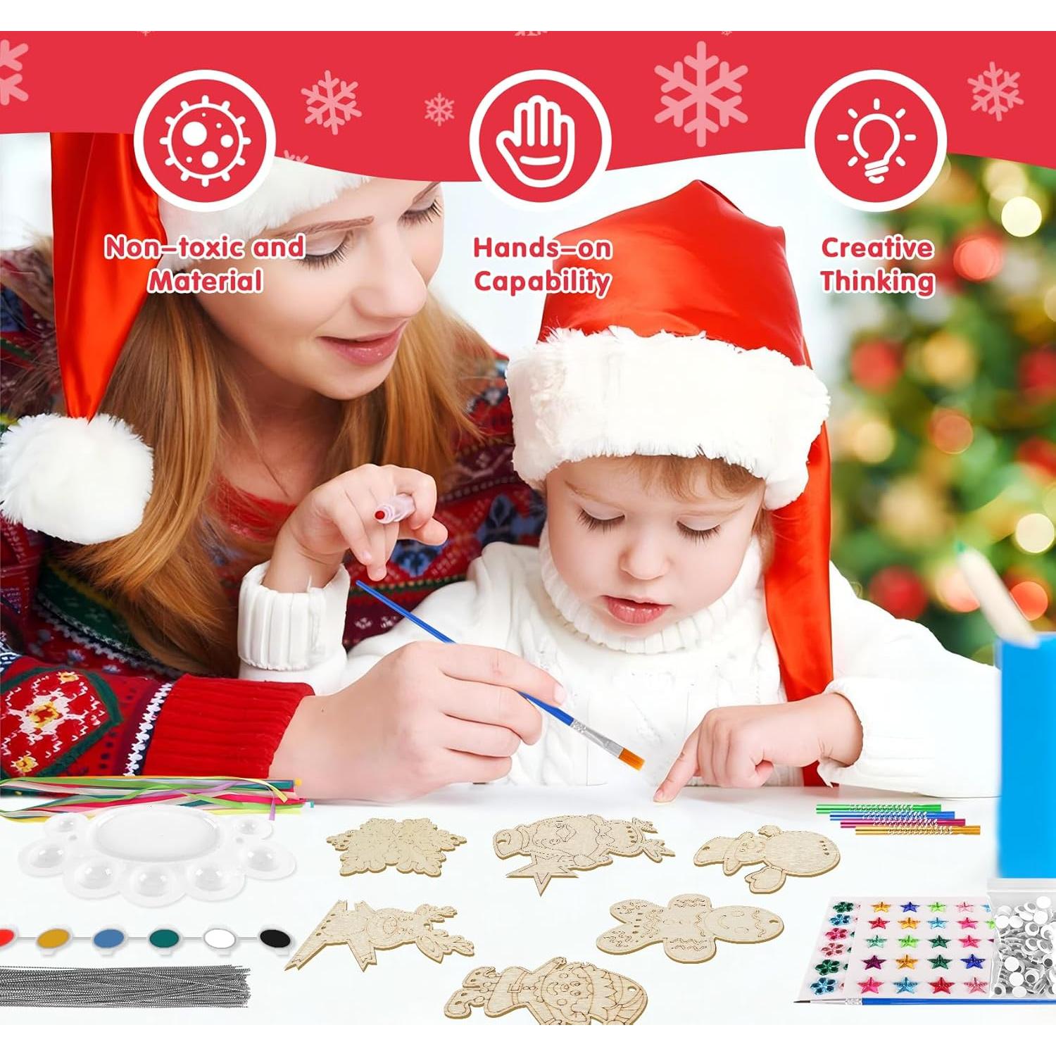 Kit de Manualidades de Navidad Lemonfilter 16 Piezas Madera