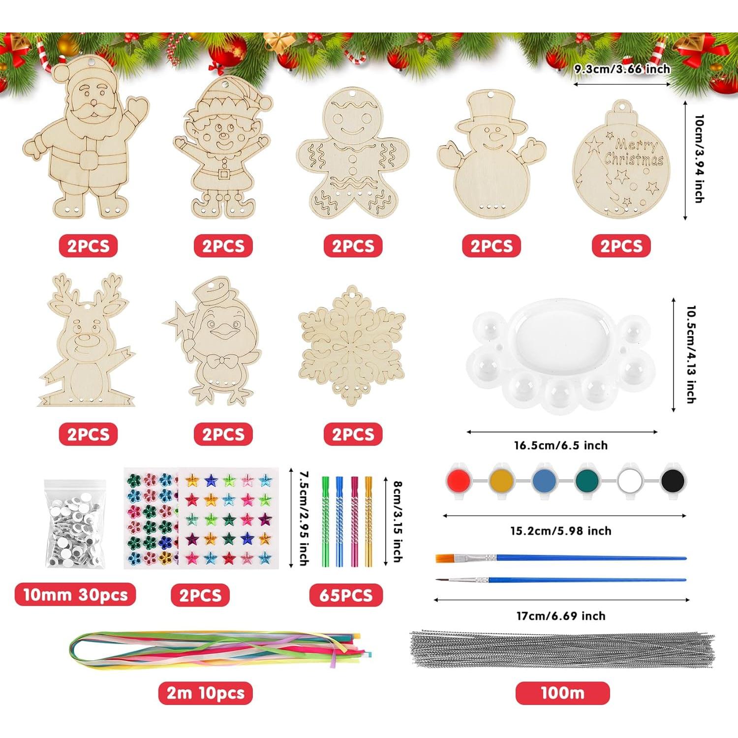 Kit de Manualidades de Navidad Lemonfilter 16 Piezas Madera