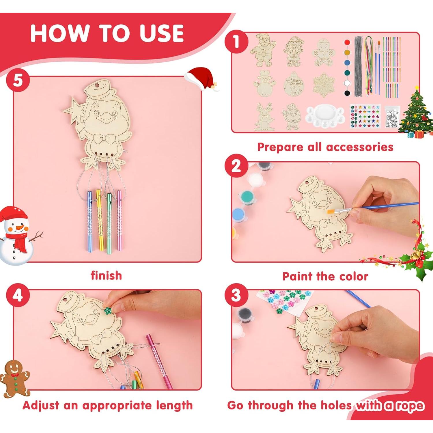 Kit de Manualidades de Navidad Lemonfilter 16 Piezas Madera