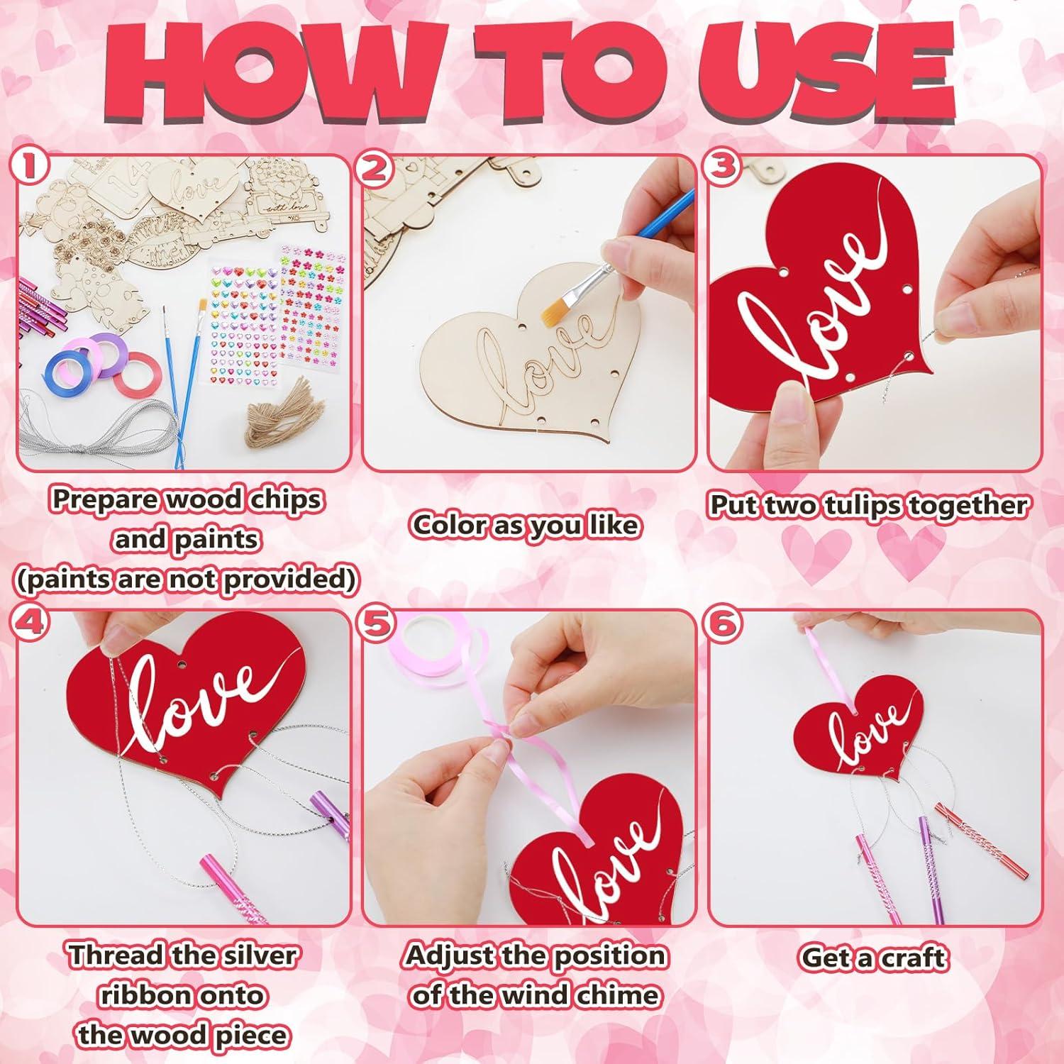 Kit de Manualidades San Valentín MiniInflat - 24 Piezas Madera