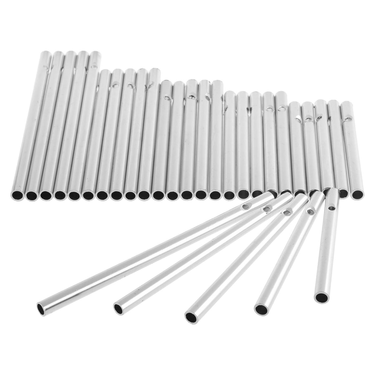 Paquete de 30 Tubos de Campanas de Viento Cosmos Plateado